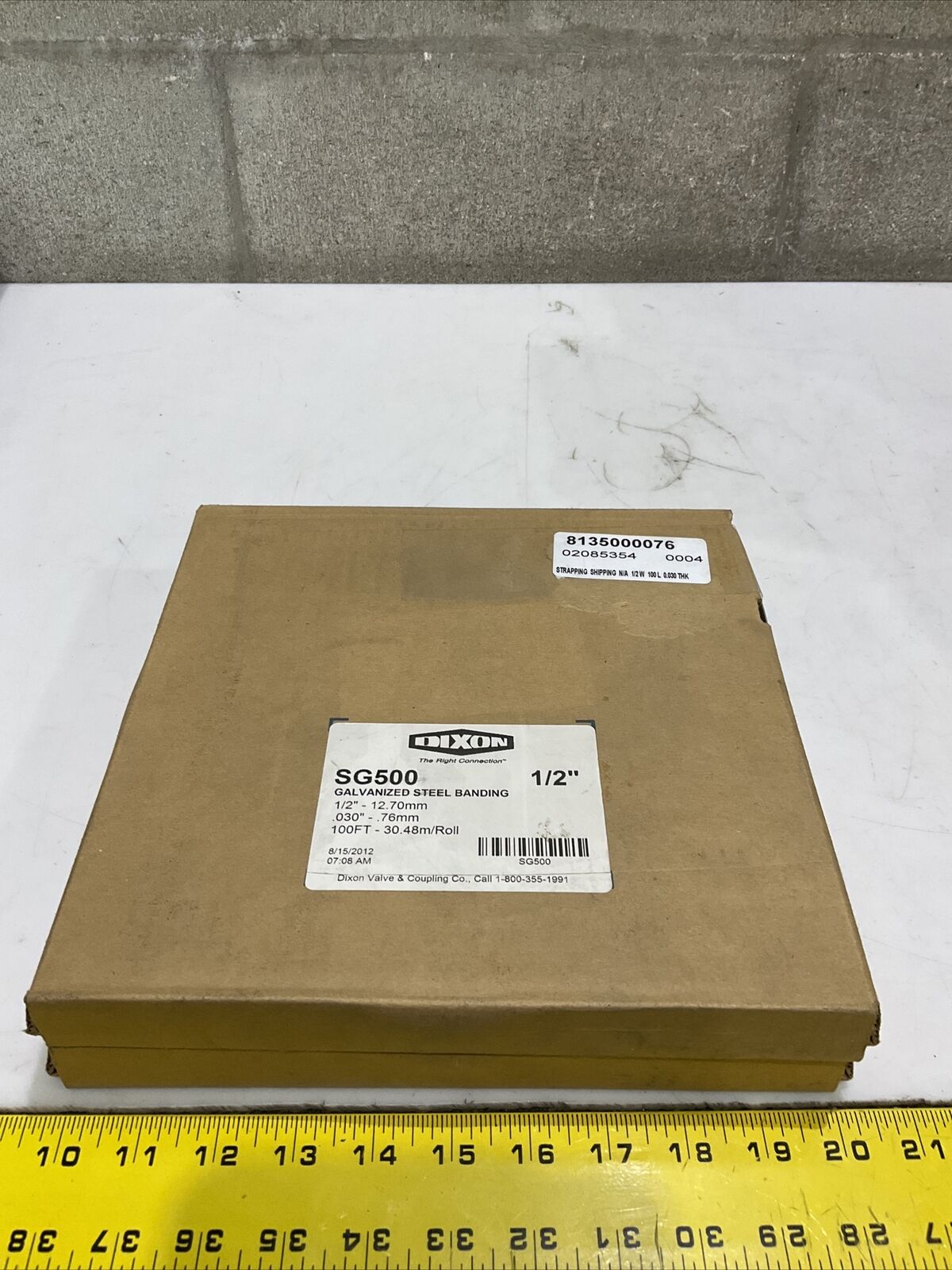 DIXON SG500 GALVANIZED STEEL BANDING 1/2” 100 FT LOT OF 2 373