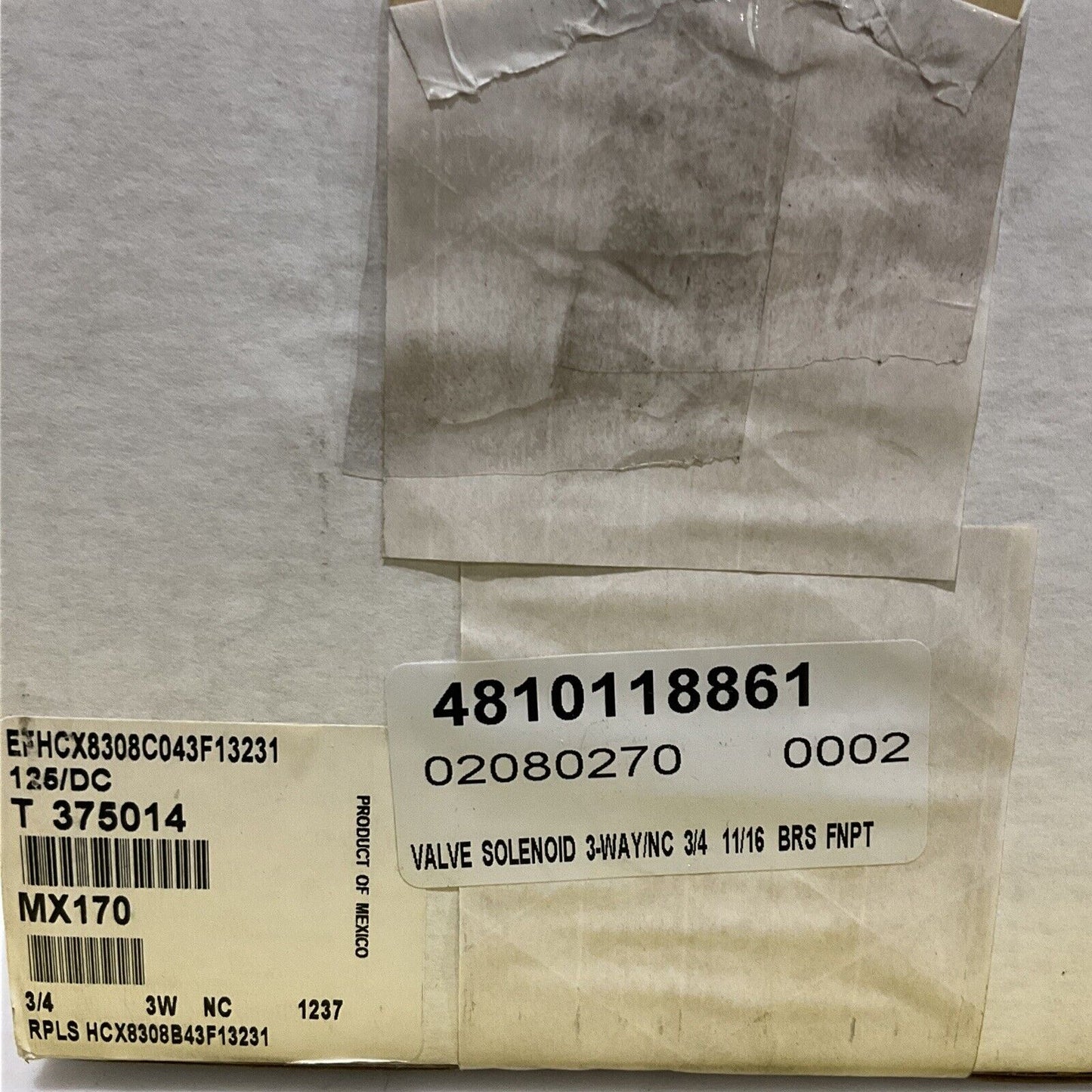ASCO EFHCX8308C043F13231 SOLENOID VALVE 3-WAY 373