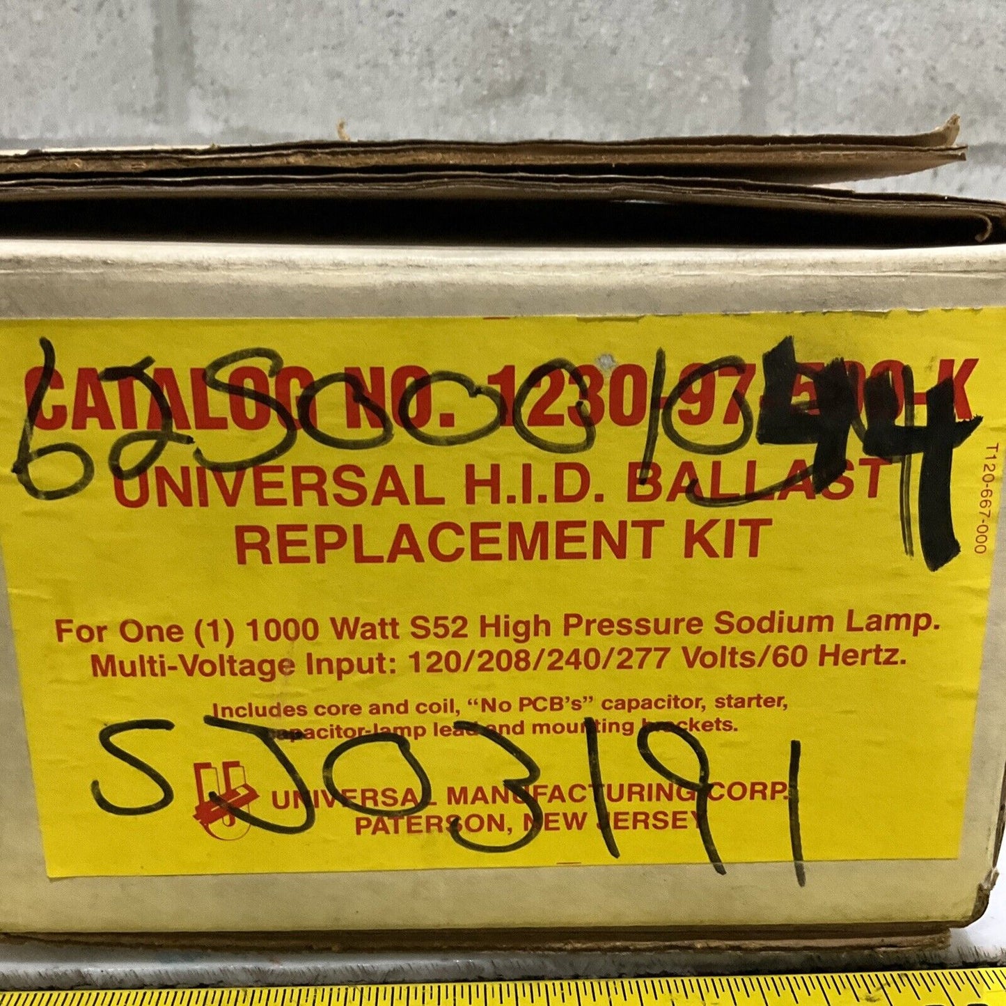 UNIVERSAL 1230-97 H.I.D REPLACEMENT KIT 1000 W 60 HZ 277 V 373