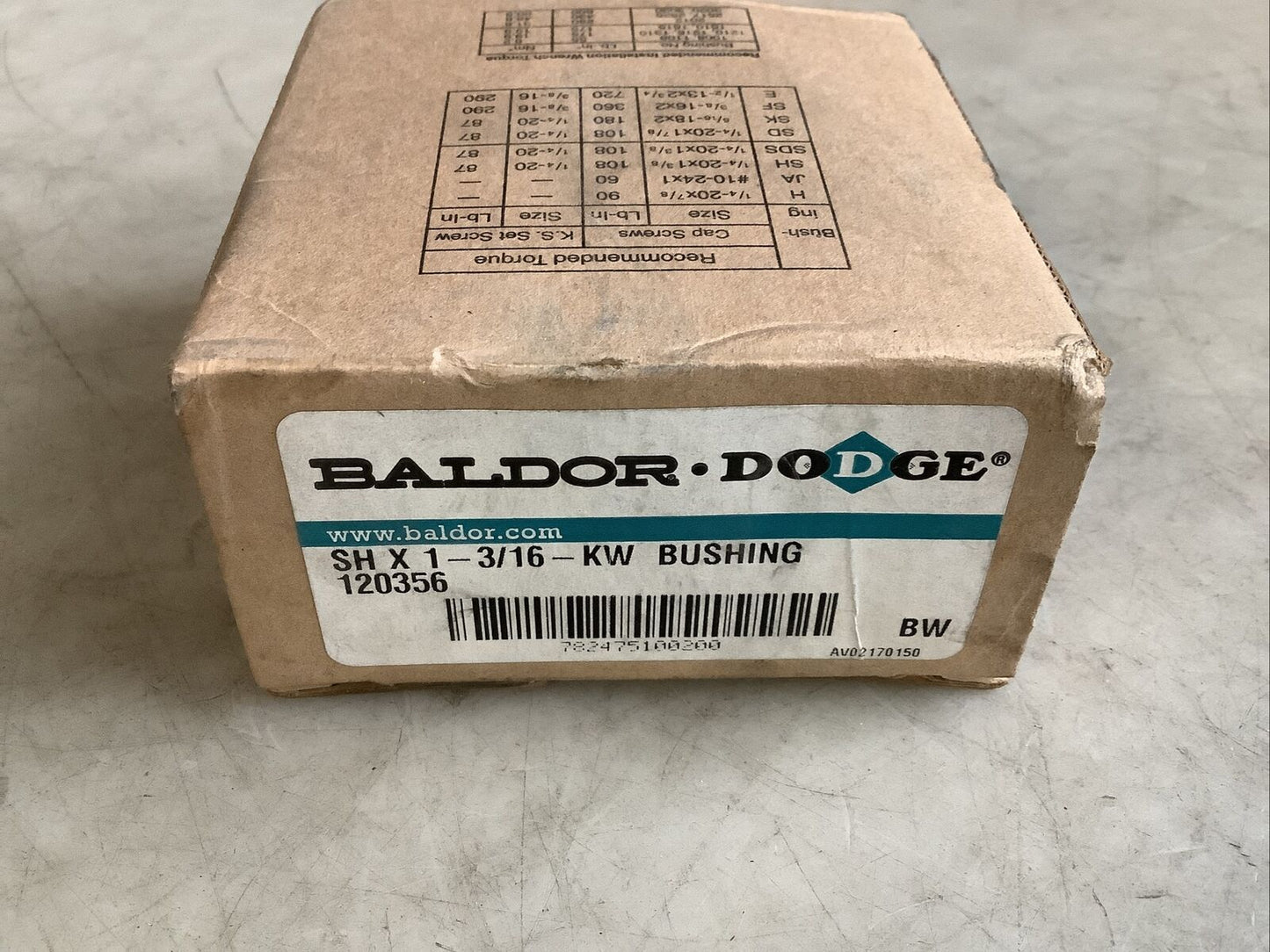 BALDOR DODGE 120356 SH X 1-3/16-KW BUSHING 476