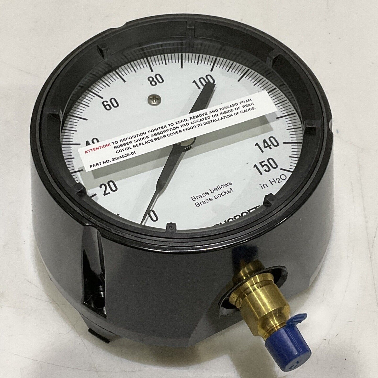 ASHCROFT 46-1188-AS-02L-150IW LEVEL BELLOWS GAUGE 4-1/2” 150IW 373