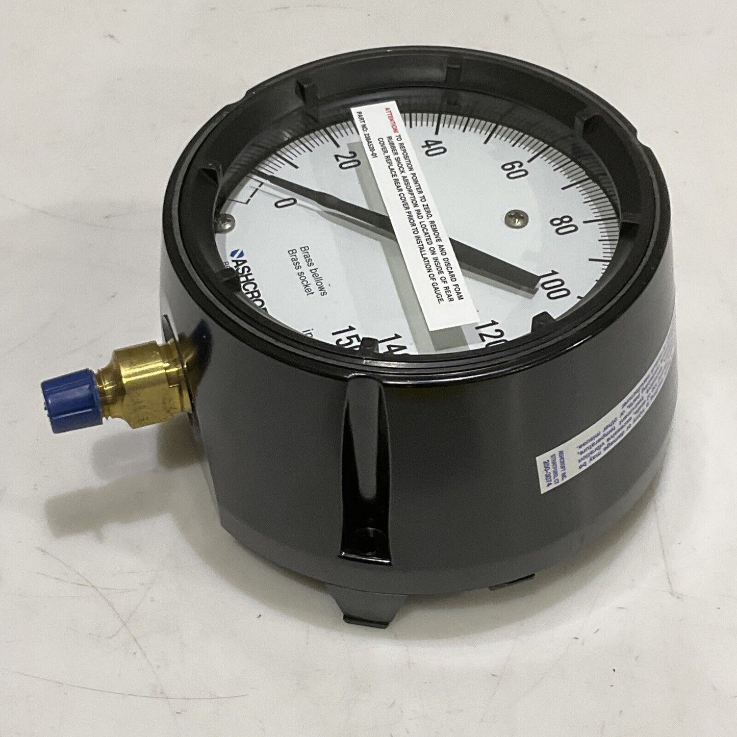ASHCROFT 46-1188-AS-02L-150IW LEVEL BELLOWS GAUGE 4-1/2” 150IW 373