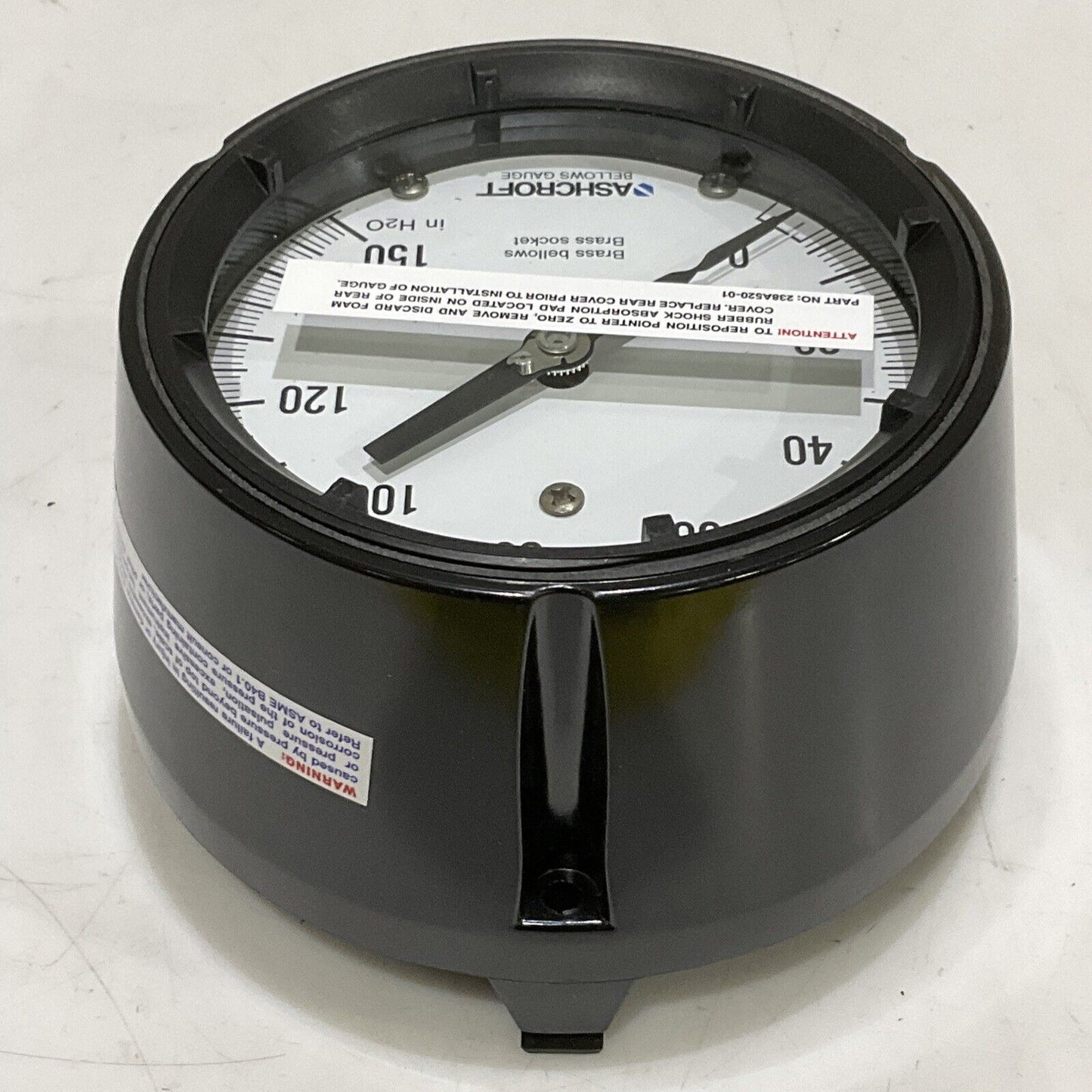 ASHCROFT 46-1188-AS-02L-150IW LEVEL BELLOWS GAUGE 4-1/2” 150IW 373