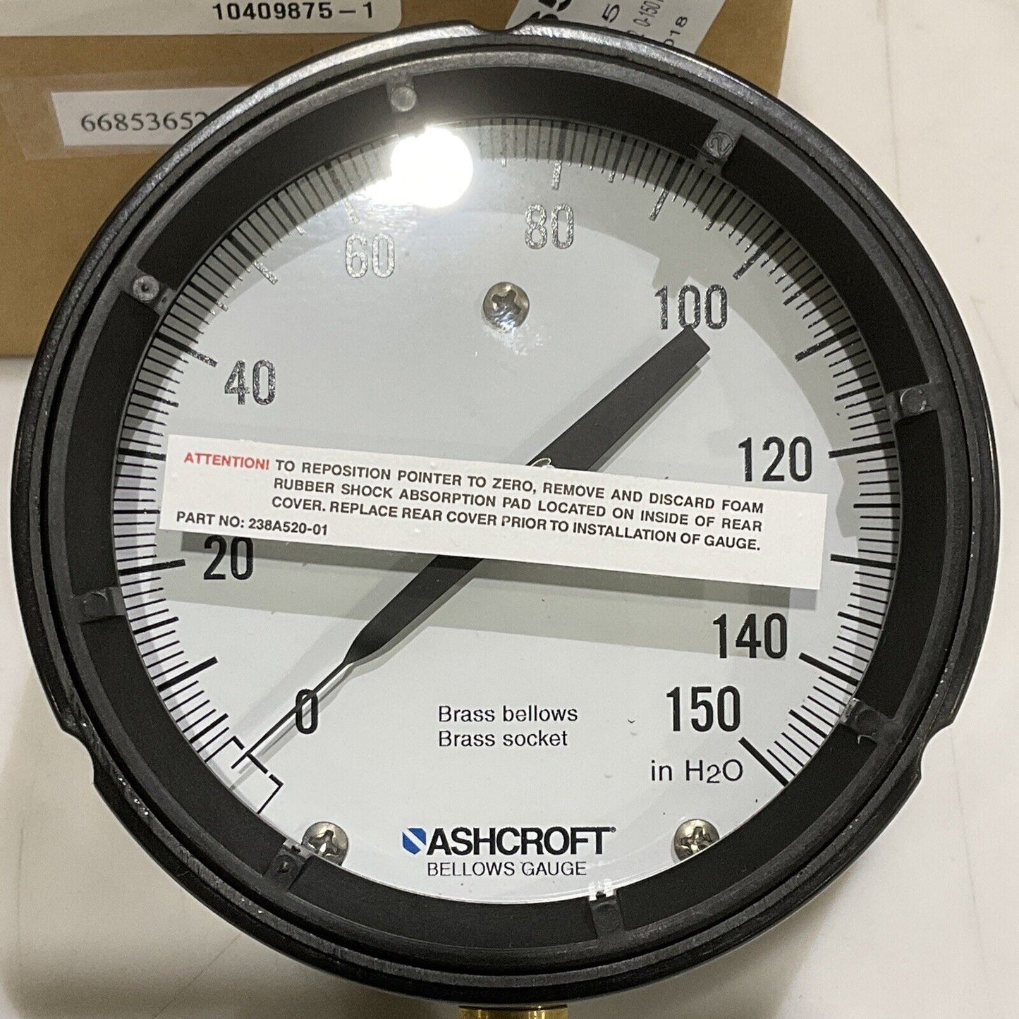 ASHCROFT 46-1188-AS-02L-150IW LEVEL BELLOWS GAUGE 4-1/2” 150IW 373