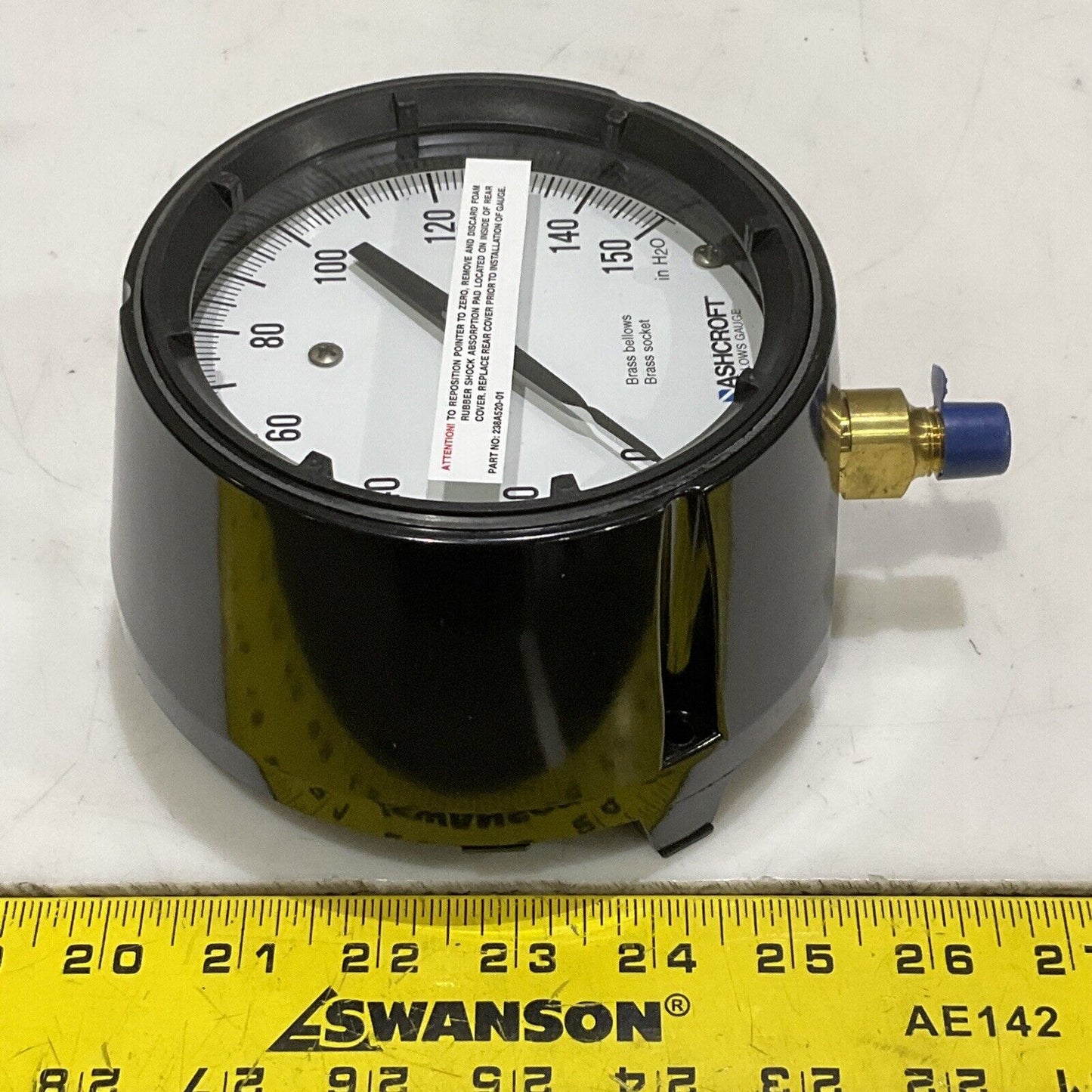 ASHCROFT 46-1188-AS-02L-150IW LEVEL BELLOWS GAUGE 4-1/2” 150IW 373