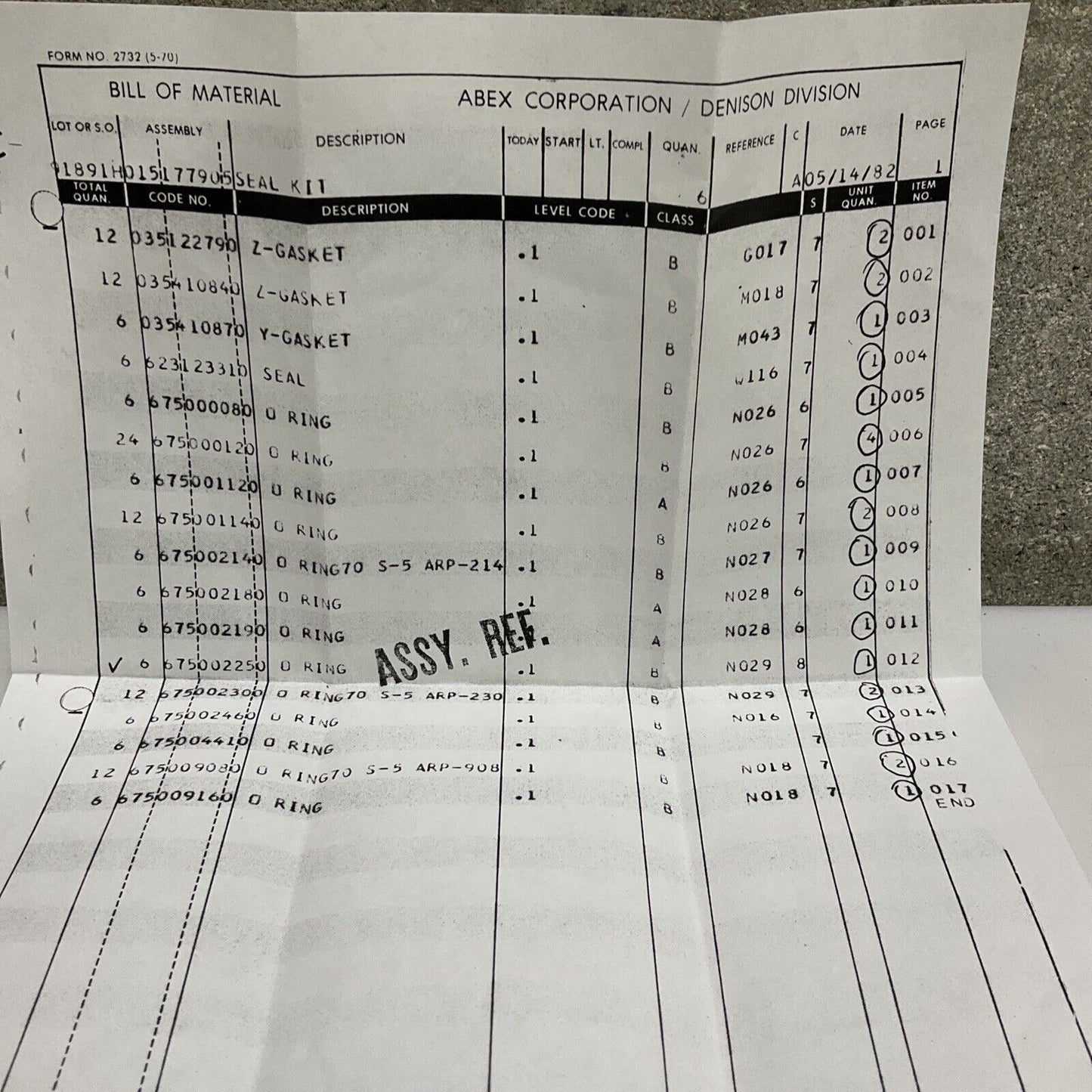 GENERAL ELECTRIC 155B2455P0001 MINOR OVERHAUL OIL PUMP KIT 2 SEAL 50 GPM 373