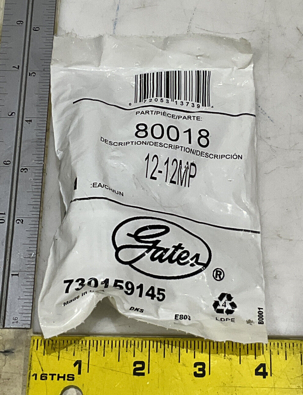GATES 80018 12-12MP HOSE ADAPTER LOT OF 8 373