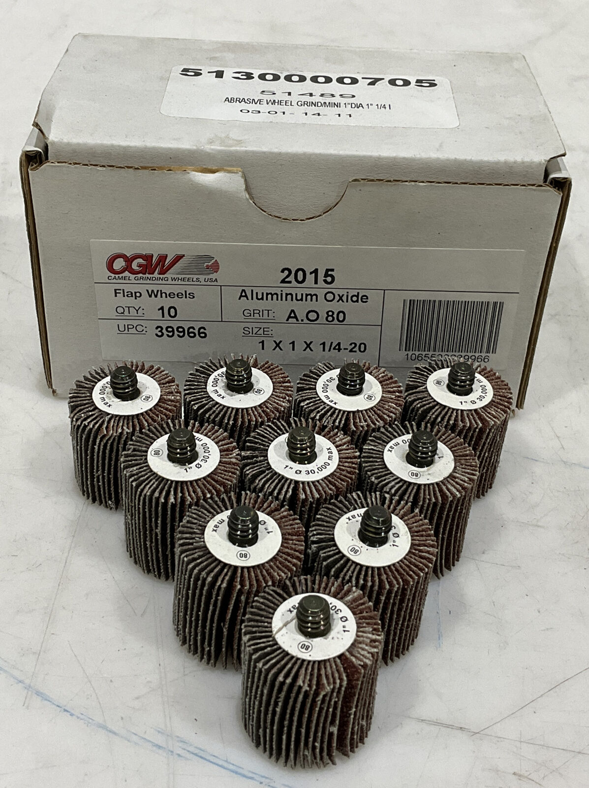 CGW 3996 A.O 80 ABRASIVE FLAP WHEELS LOT OF 10 373