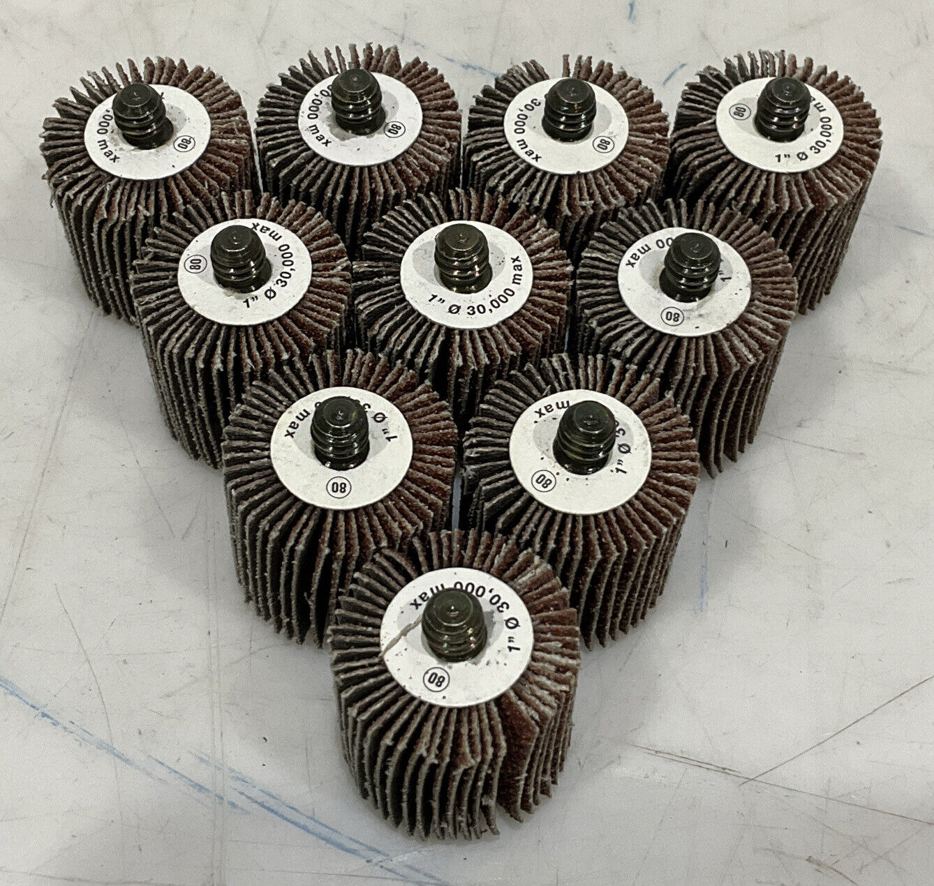 CGW 3996 A.O 80 ABRASIVE FLAP WHEELS LOT OF 10 373