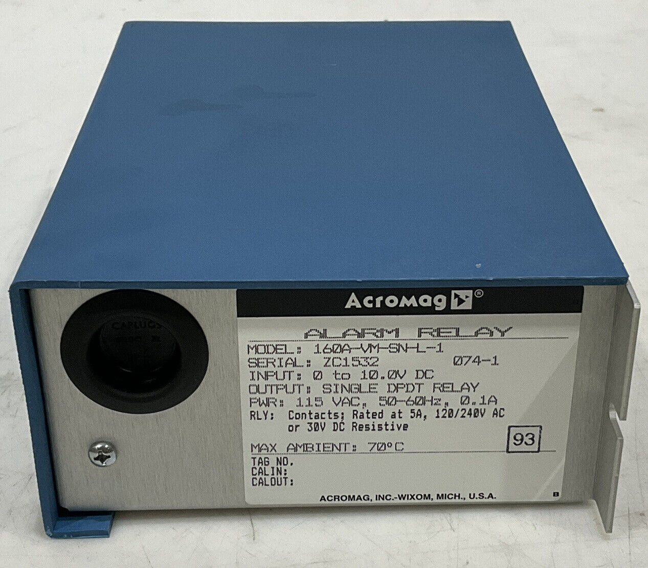 ACROMAG 160A-VM-SN-L-1 115 VAC ALARM RELAY 373