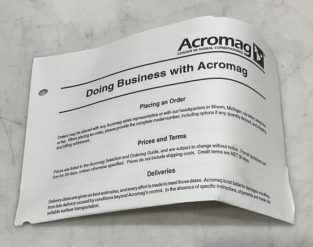 ACROMAG 160A-VM-SN-L-1 115 VAC ALARM RELAY 373