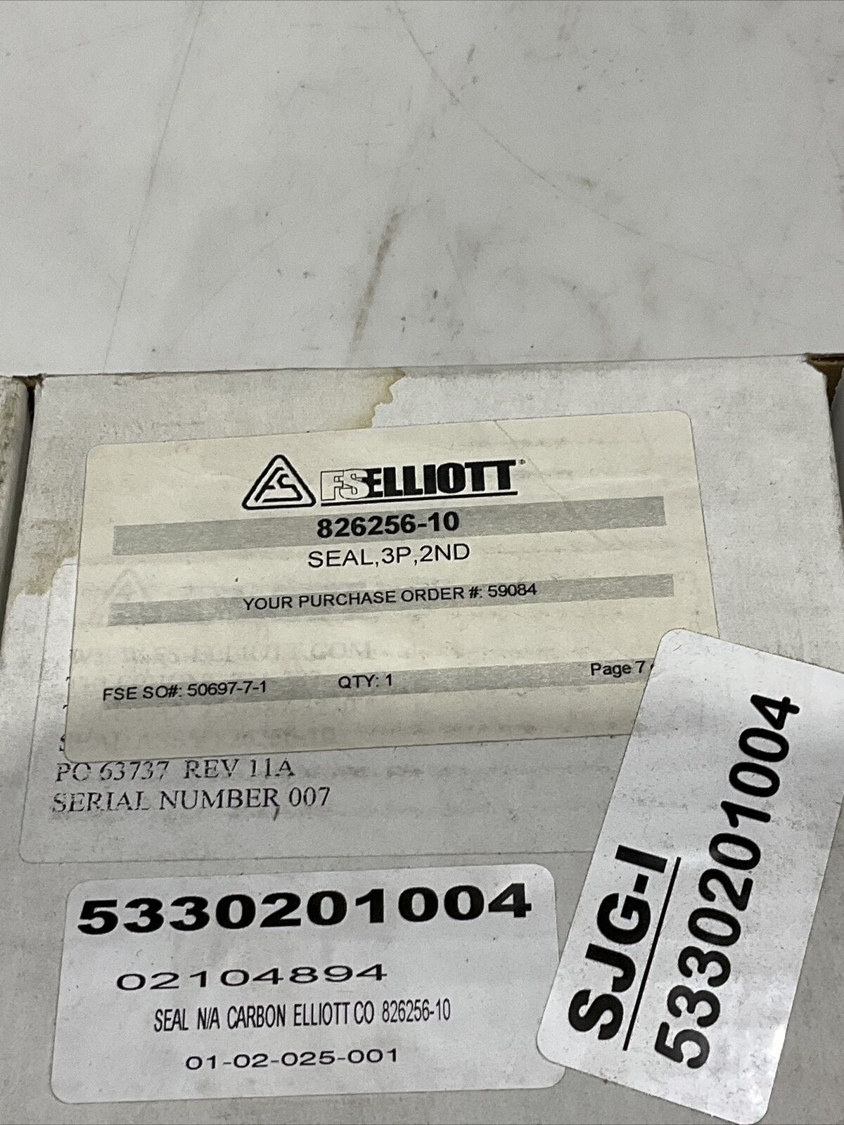ELLIOTT 826256-10 SEAL 2ND 3P CARBON 373