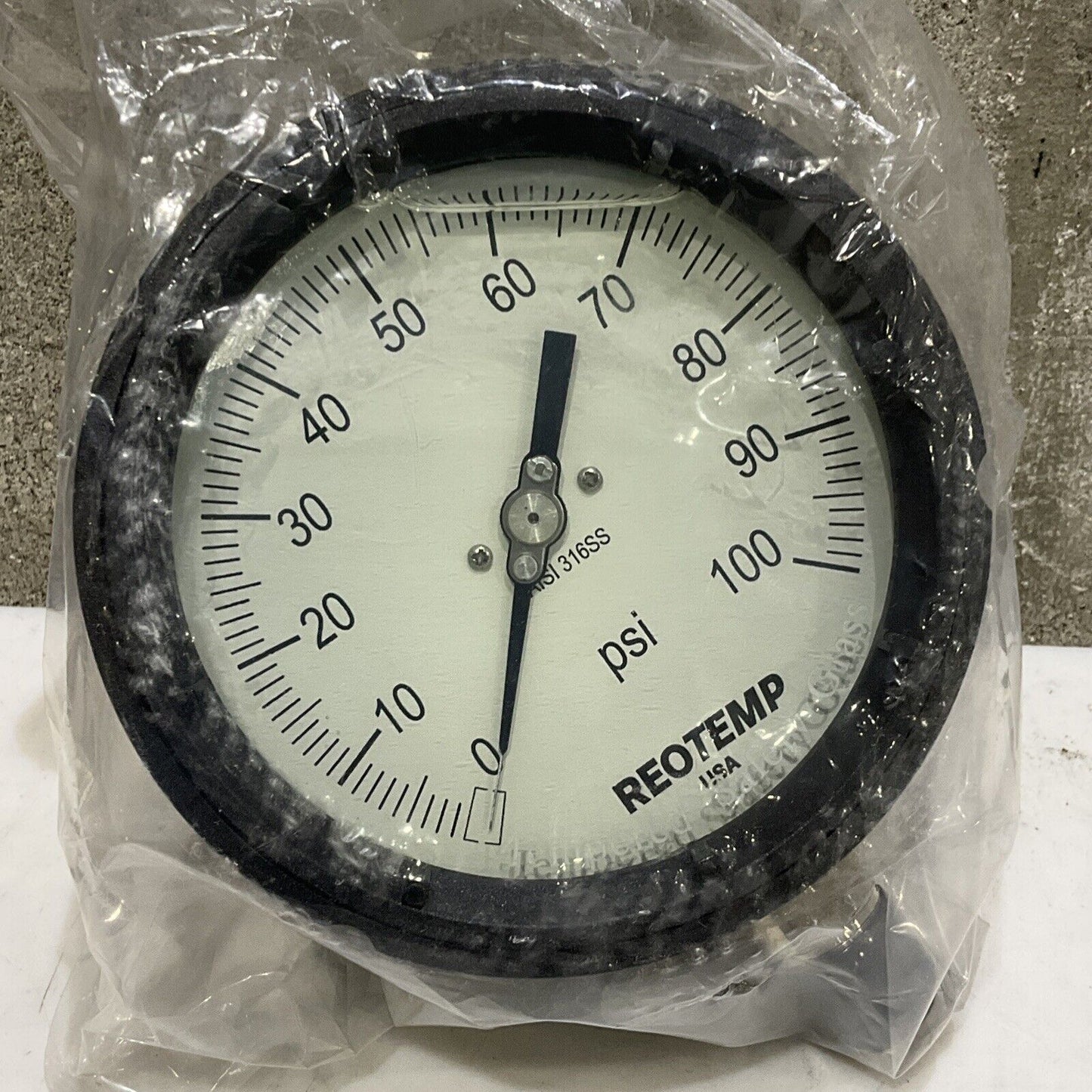 REPTEMP PT45P1A2P18-G-T GLYCERINE FILLED PRESSURE GAUGE 0-100 PSI 4-1/2” 373