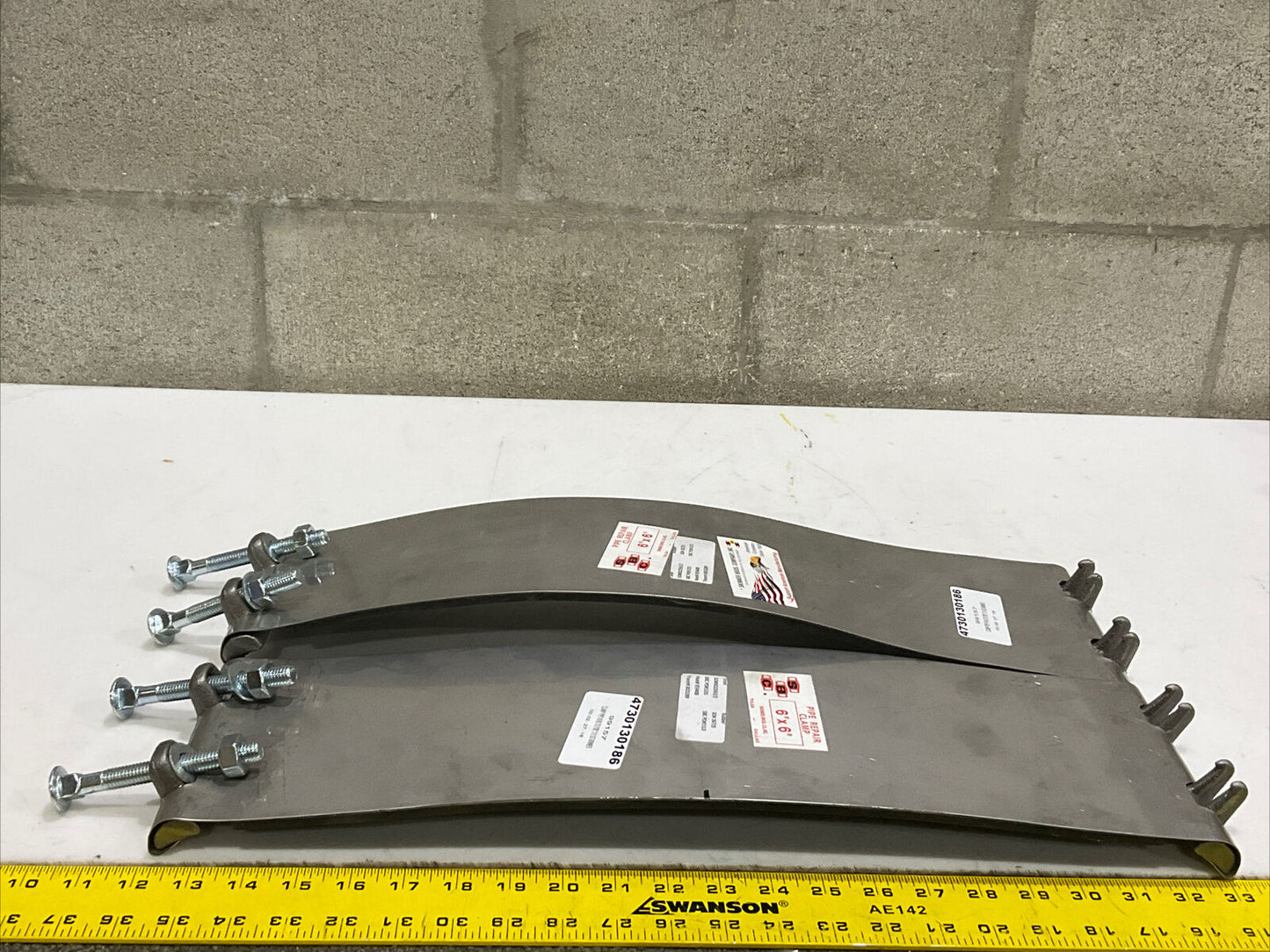 SBC 6” x 6” PIPE REPAIR CLAMP 316 SS LOT OF 2 373