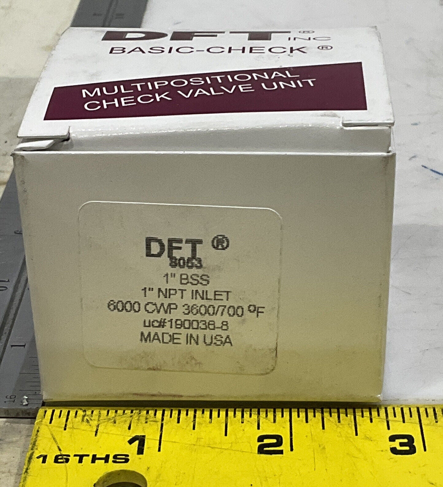 DFT 8063 MULTIPOSITIONAL CHECK VALVE UNIT 6000 WP 1” BSS 373