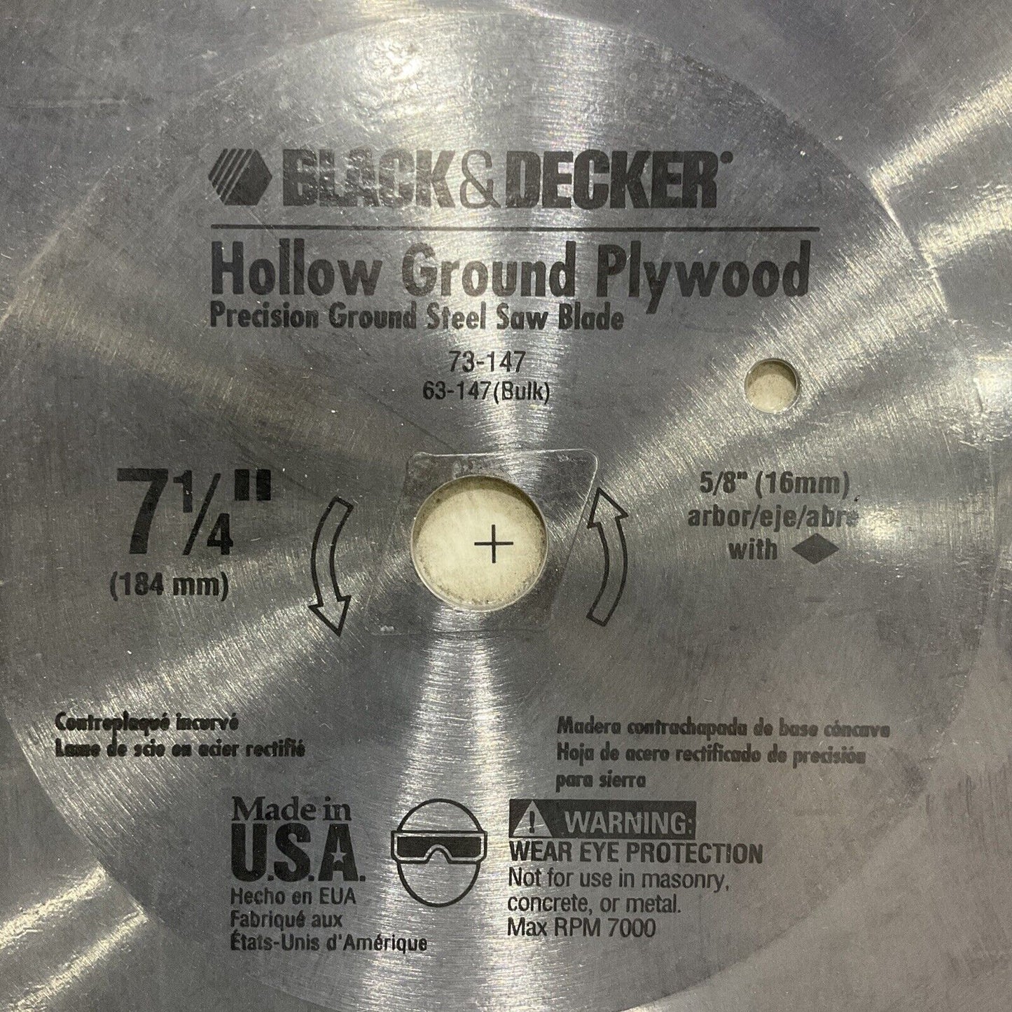 BLACK & DECKER 73-147 PRECISION GROUND STEEL SAW BLADE 7 1/4” LOT OF 2 373
