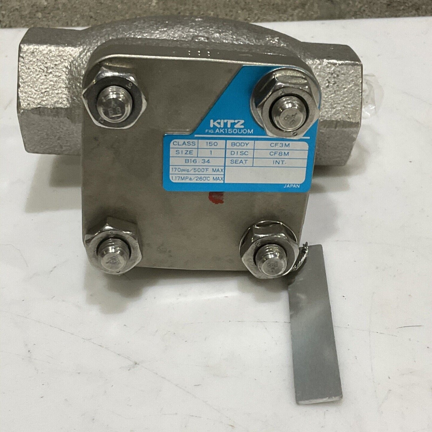 KITZ AK150UOM CHECK VALVE 1” SS BODY 150 CLASS CF3M B16.34 373