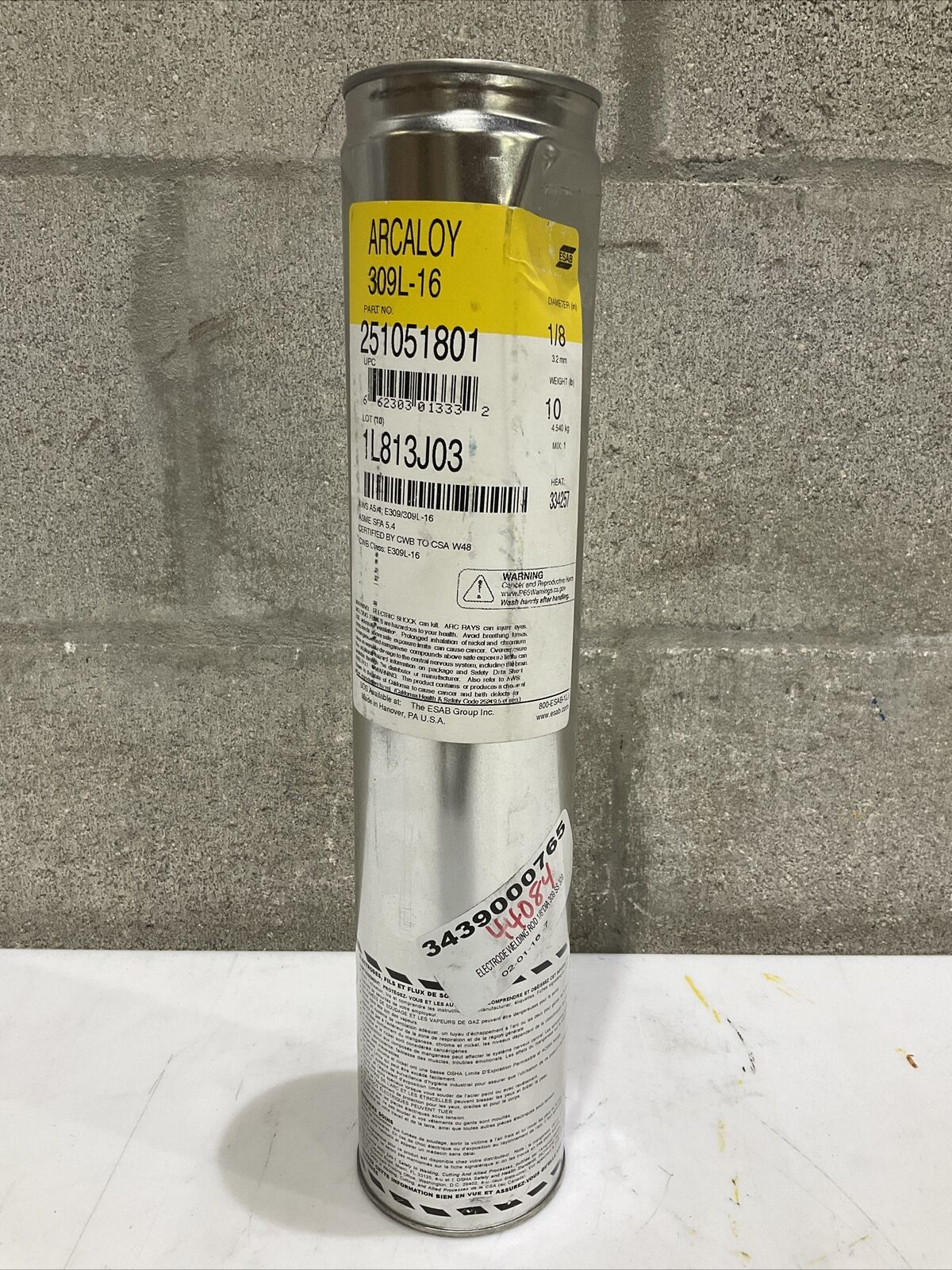 ESB ARCALOY 309L-16 251051801 ELECTRODE WELDING ROD 1/8” 10 LB 373