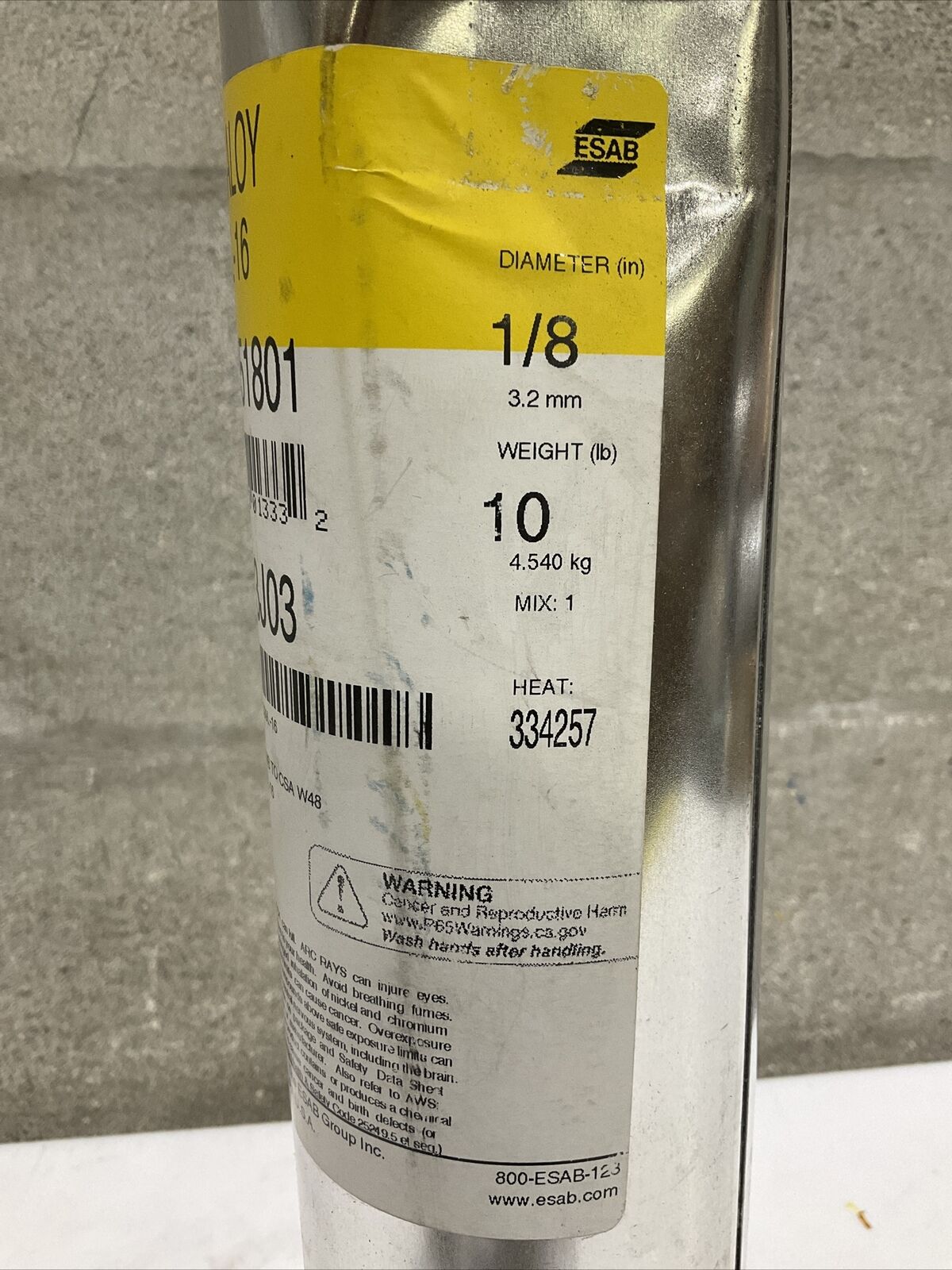 ESB ARCALOY 309L-16 251051801 ELECTRODE WELDING ROD 1/8” 10 LB 373