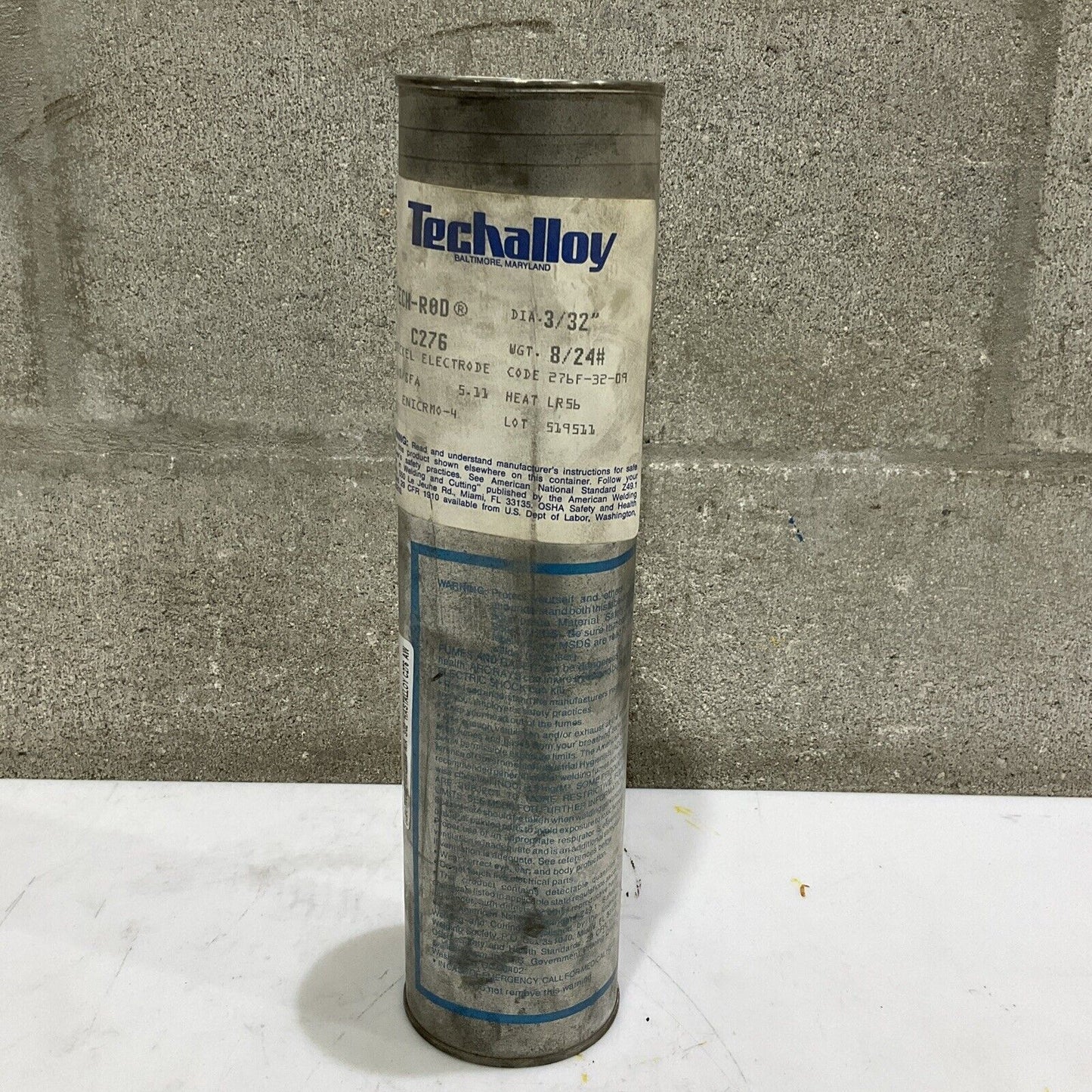 TECHALLOY C276 276F-32-09 TECH-ROD NICKEL ELECTRODE 3/32” 8 LB 373