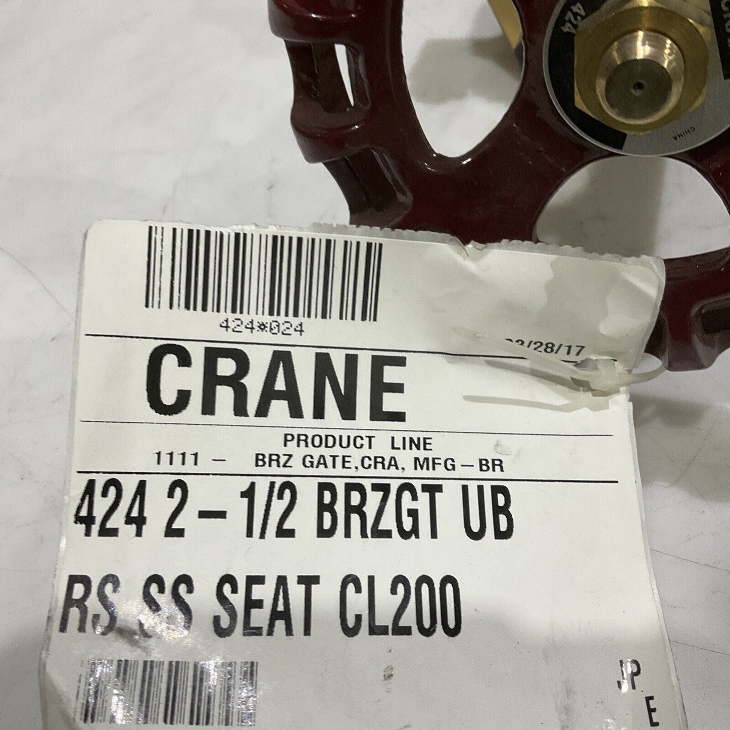 CRANE 424 CL200 RS SS RISING STEAM GATE VALVE BRONZE 2-1/2” 200 LB 373