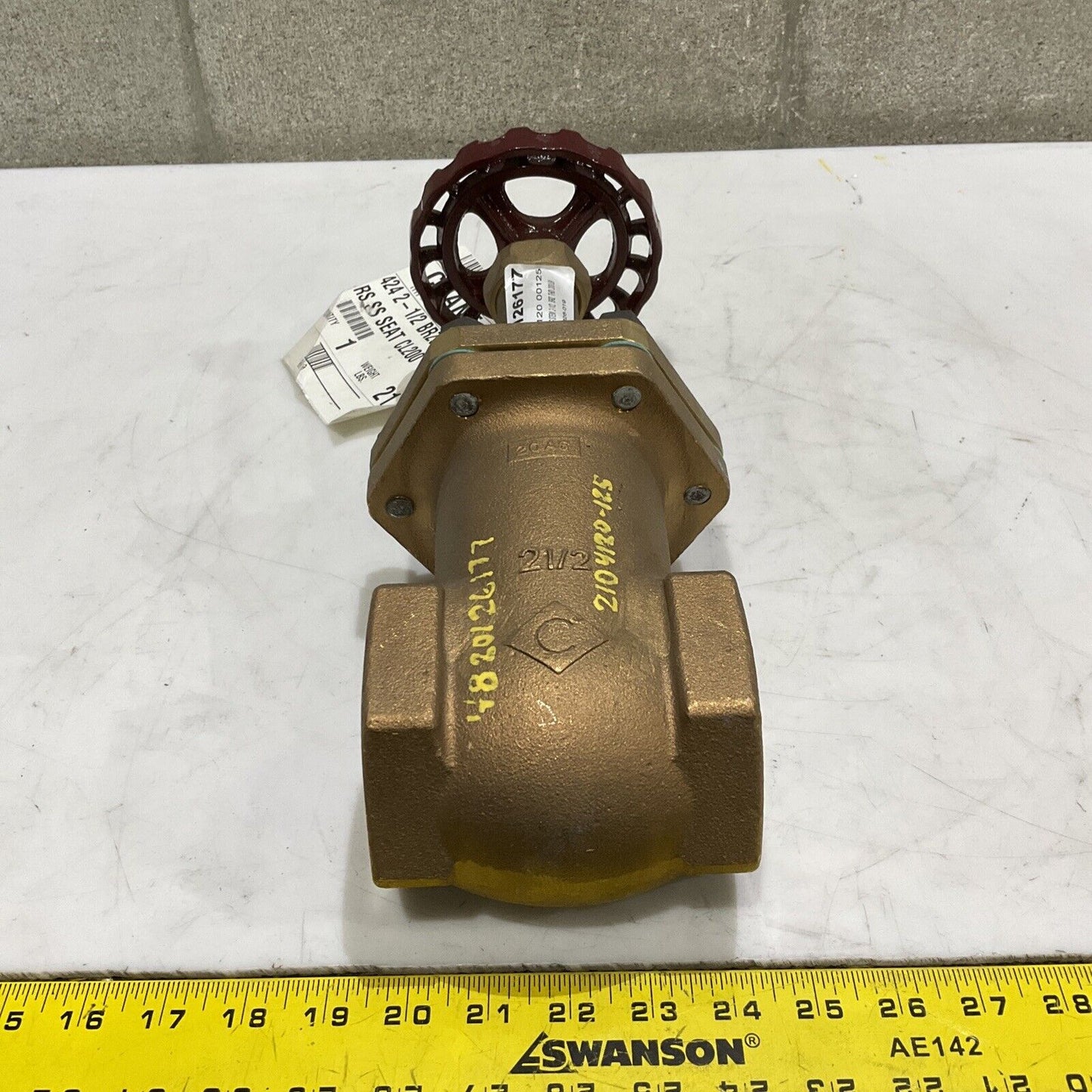 CRANE 424 CL200 RS SS RISING STEAM GATE VALVE BRONZE 2-1/2” 200 LB 373