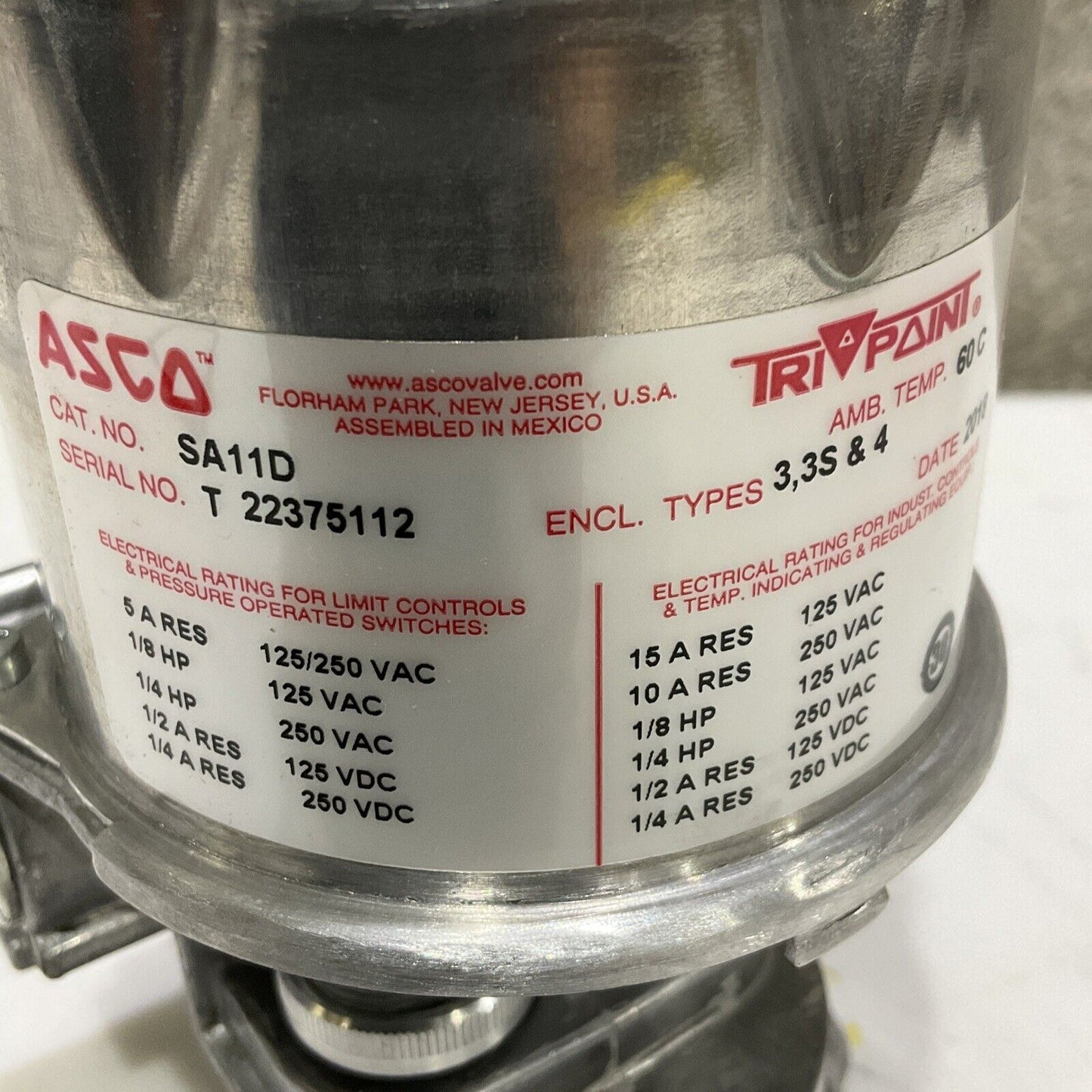 ASCO TRI-POINT T 22375112 SA11D PRESSURE AND TEMPERATURE SWITCH 373