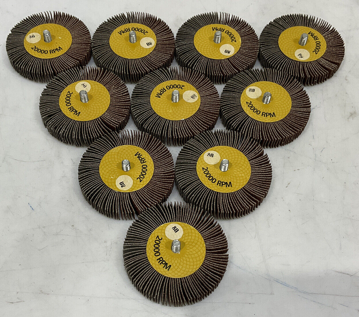 ALFA TOOLS FW61775AT MOUNTED ABRASIVE FLAP WHEELS LOT OF 10 373