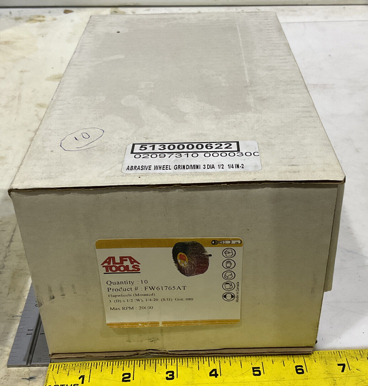ALFA TOOLS FW61775AT MOUNTED ABRASIVE FLAP WHEELS LOT OF 10 373