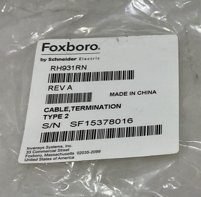 FOXBORO RH931RN REV A TERMINATION CABLE 373