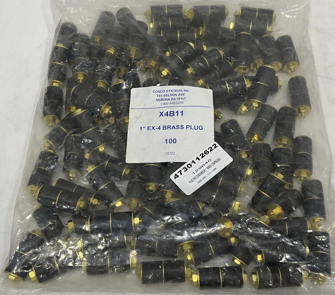 CONCO EX-4 X4B11 1” EXPANDING TUBE PLUG BRASS CONDENSOR LOT OF 100 373