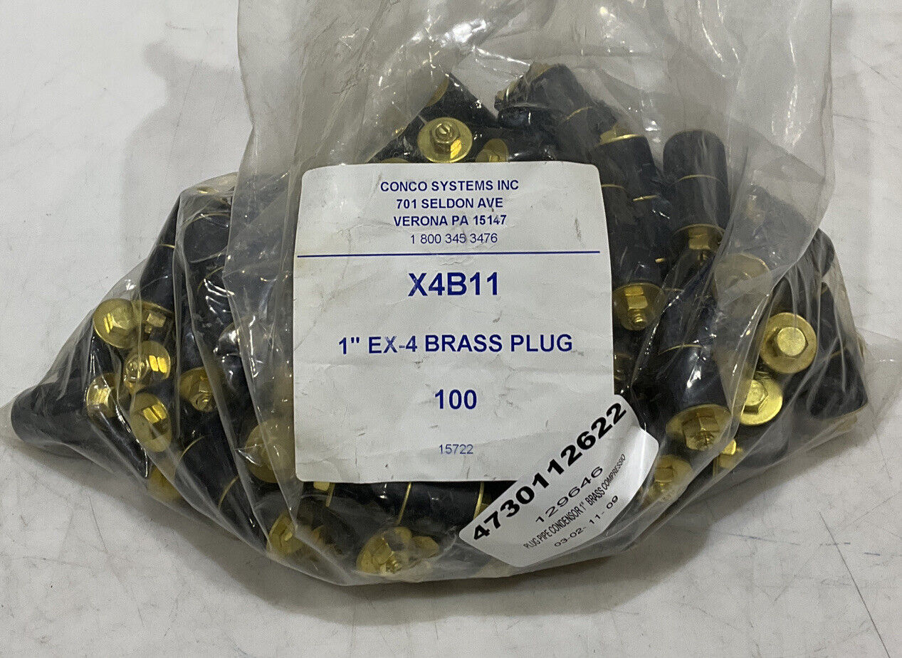 CONCO EX-4 X4B11 1” EXPANDING TUBE PLUG BRASS CONDENSOR LOT OF 100 373