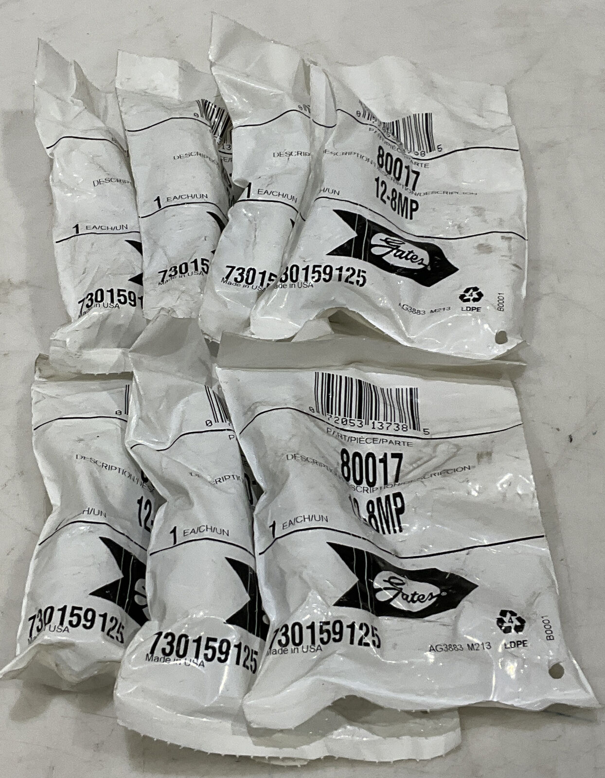 GATES 80017 12-8MP ADAPTER LOT OF 7 373