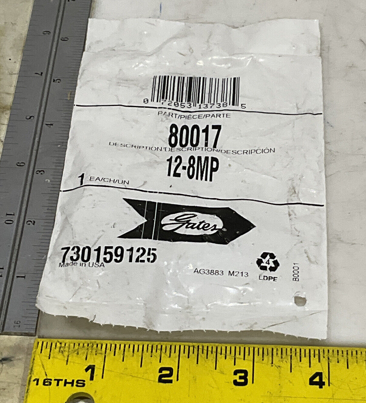 GATES 80017 12-8MP ADAPTER LOT OF 7 373