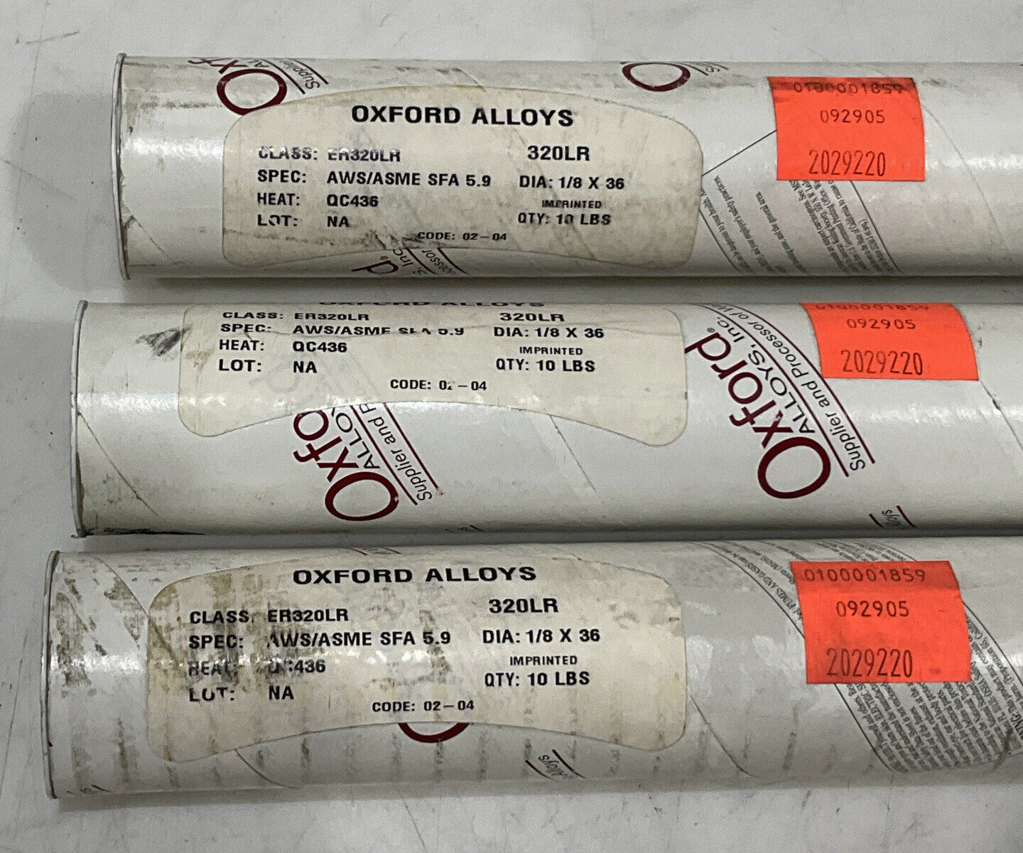 OXFORD ALLOYS ER320LR QC436 10 LBS 1/8” WELDING ELECTRODE 373