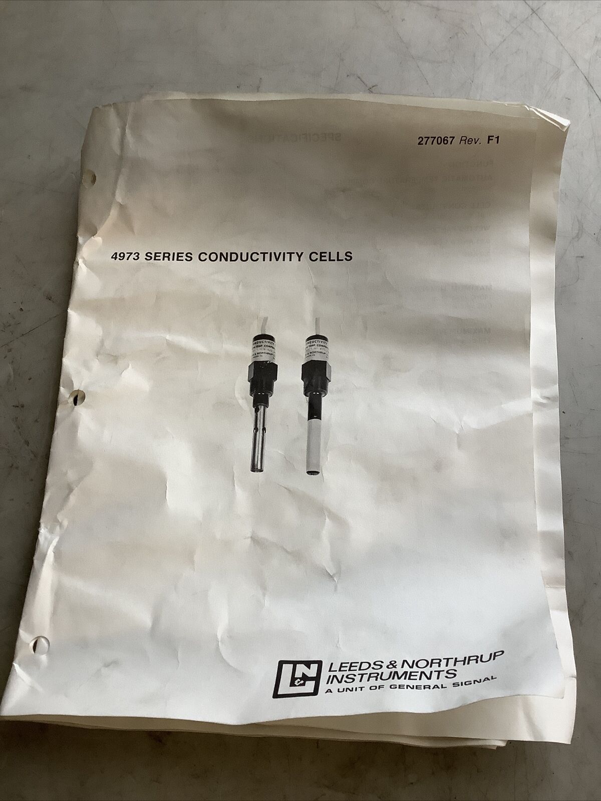 LEEDS AND NORTHRUP 4973-01-305-7-000 CONDUCTIVITY CELL 373