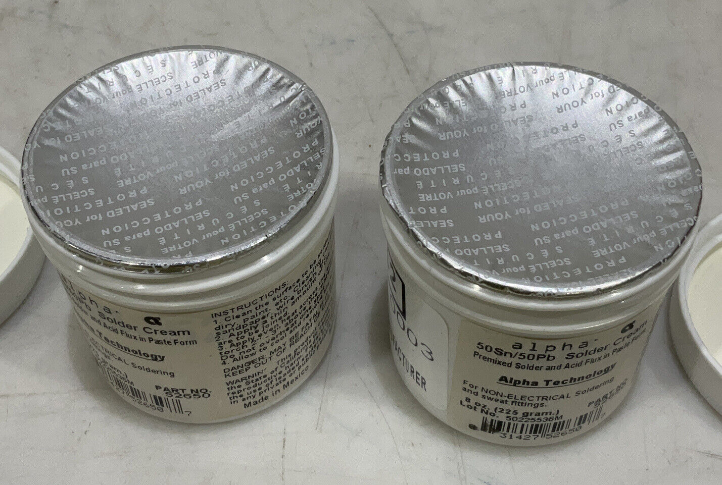 ALPHA TECHNOLOGY 52650 SOLDER CREAM LOT OF 2 373