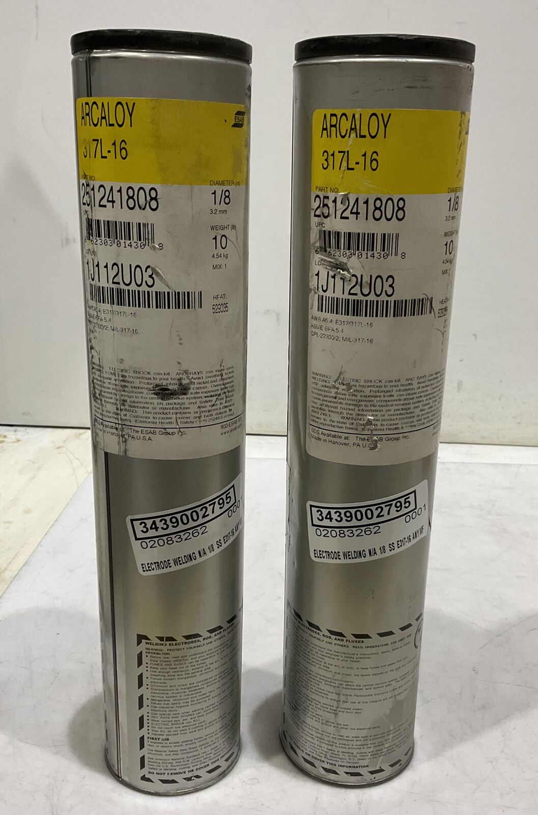 ESAB ARCALOY 317L-16 251241808 WELDING ELECTRODE LOT OF 2 373