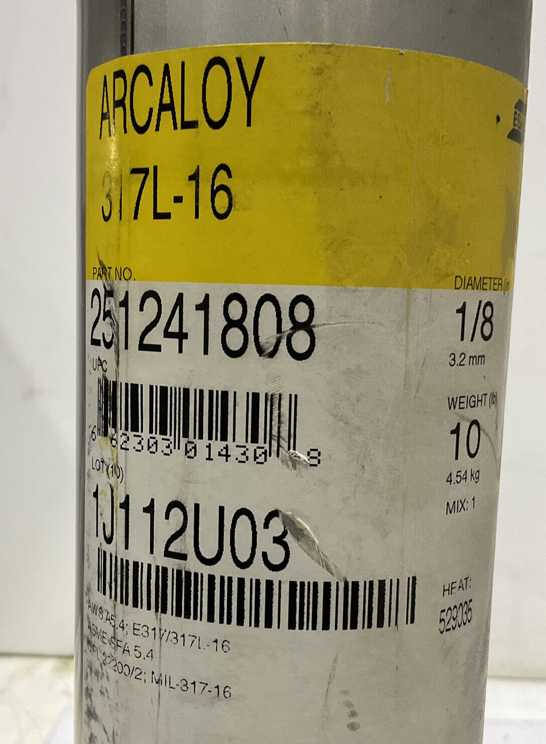 ESAB ARCALOY 317L-16 251241808 WELDING ELECTRODE LOT OF 2 373