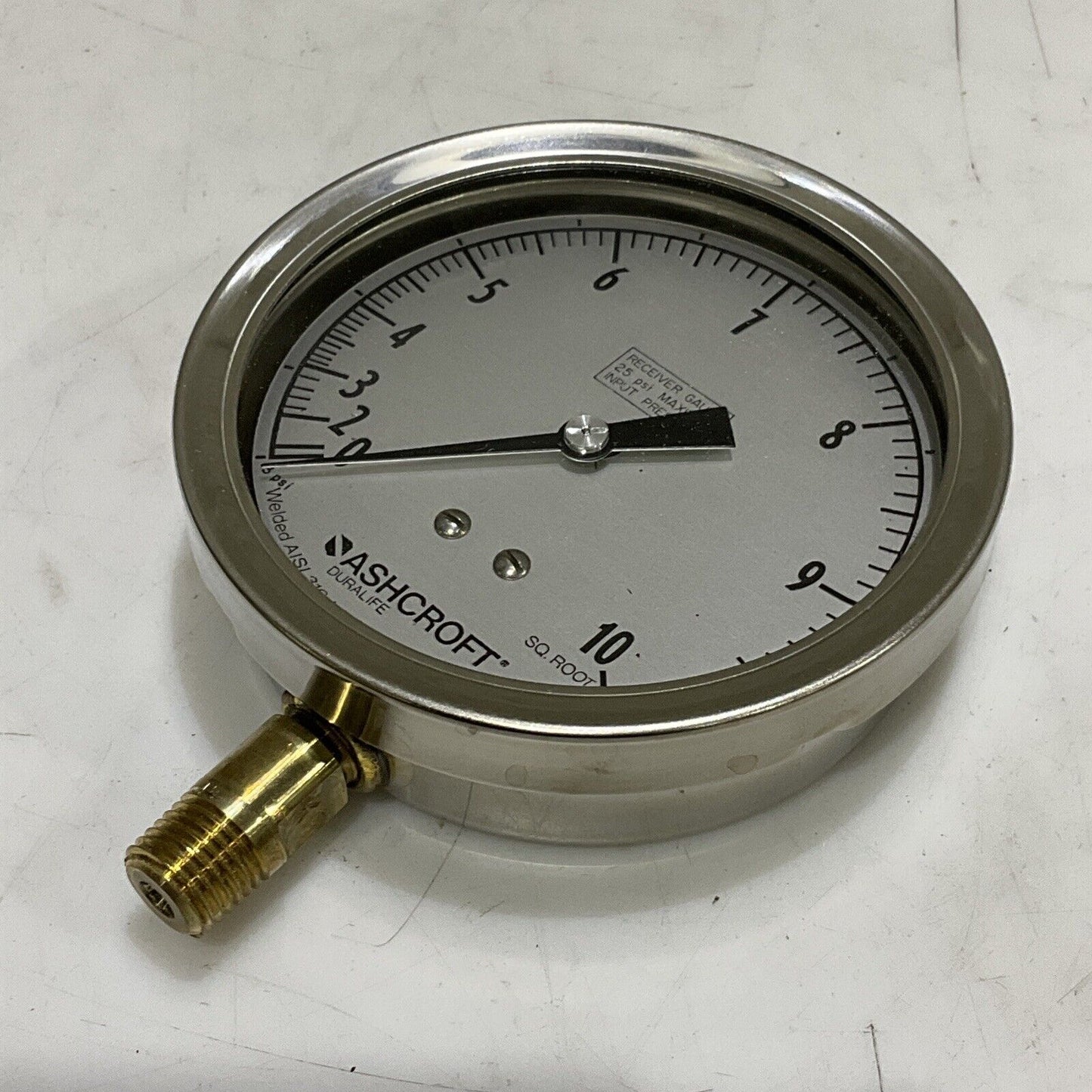 ASHCROFT 3QA52611-035 INDUSTRIAL DURALIFE GAUGE 3 1/2” TYPE 1009 3-15 LB 373