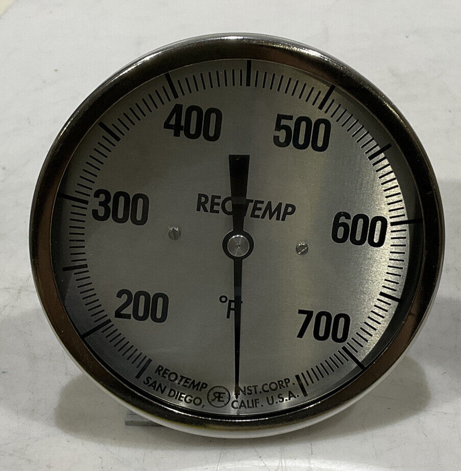 REOTEMP J BIMETAL THERMOMETER 6” STEM 150-750 F 1/2” NPT 373