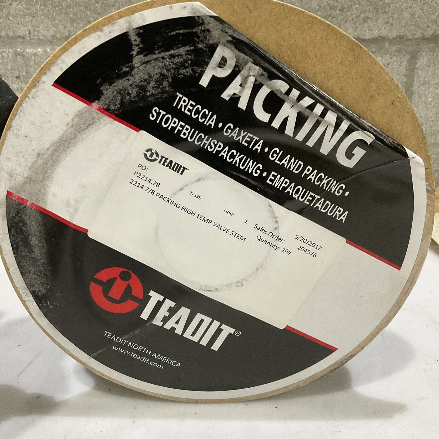 TEADIT 2214 7/8 HIGH TEMP BULK PACKING HIGH TEMP VALVE STEM 10 LB 373
