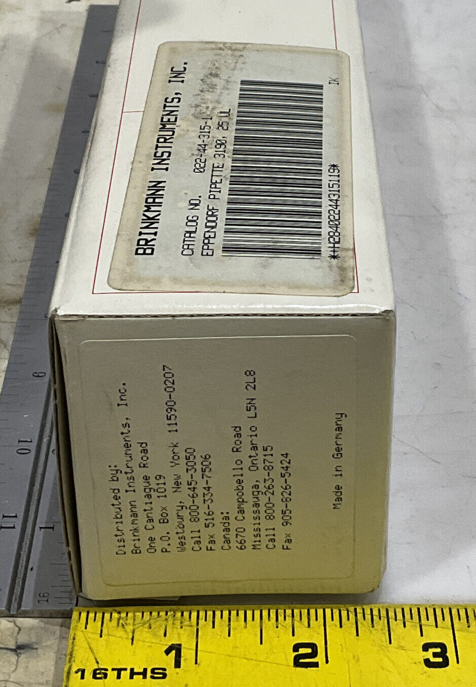 EPPENDORF BRINKMANN 022-44-315-1 PIPETTE 3190 25ML 373