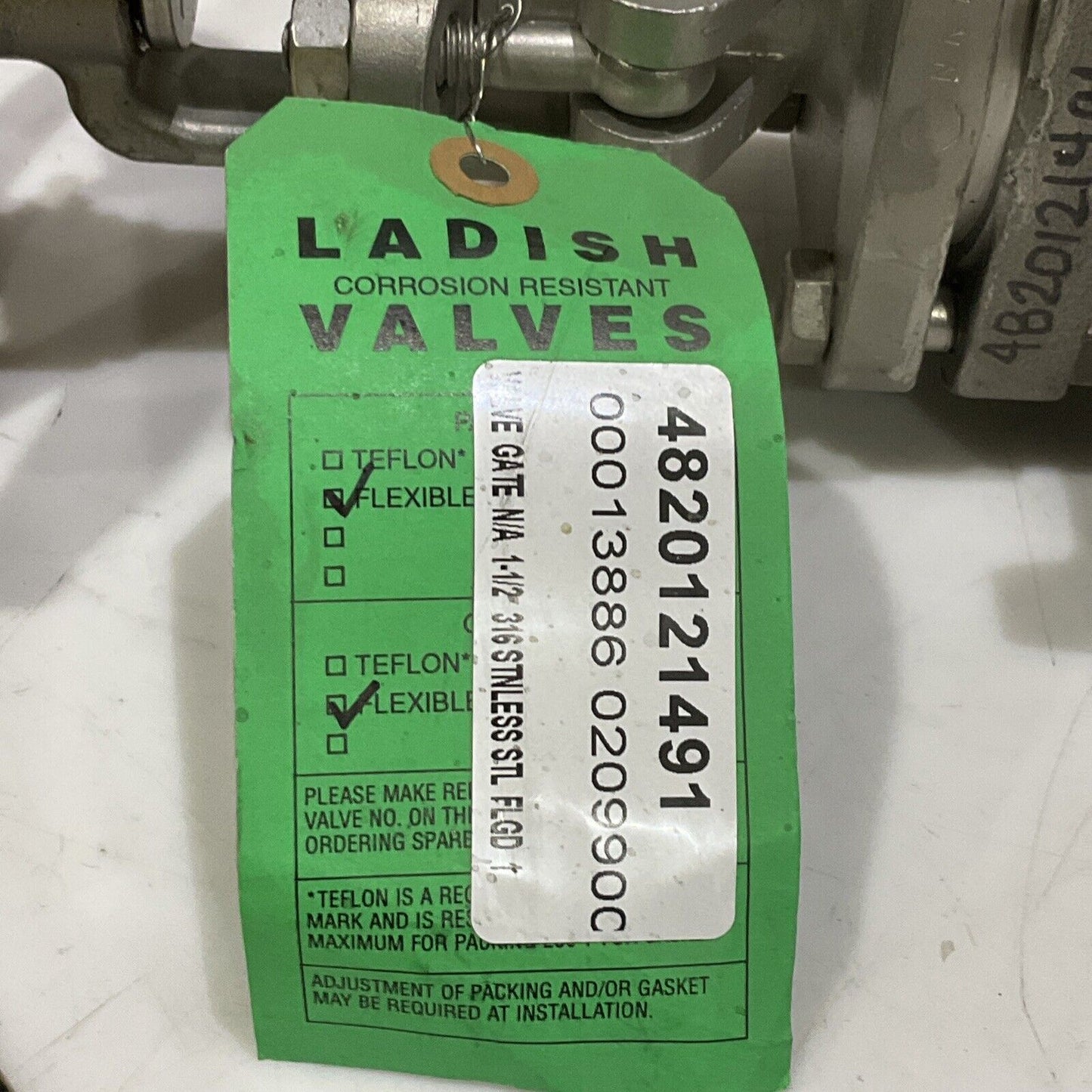 LADISH 8272-2014-15 GATE VALVE 1-1/2 150 LB B16.34-275 PSI 100 F 373