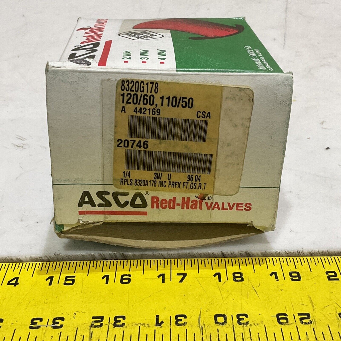 ASCO 8320G178 SOLENOID VALVES 20 PSI 1/4” 10.1 W 373