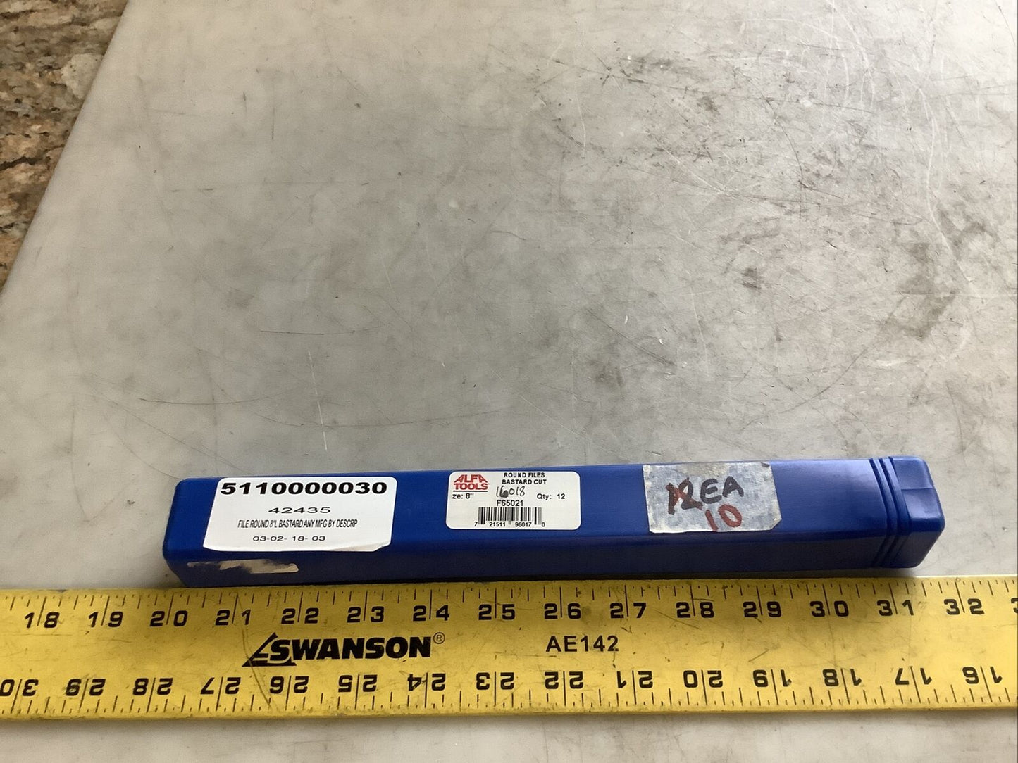 ALFA TOOLS F65021 BASTARD CUT ROUND FILE 8IN 373 - QTY 10