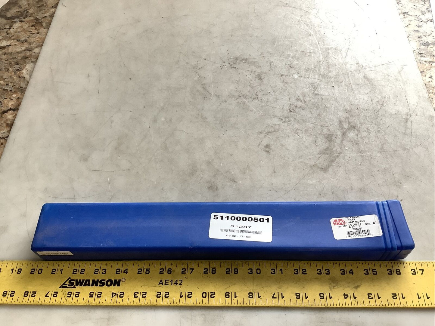 ALFA TOOLS F65051 BASTARD CUT HALF ROUND FILE 12IN 373 - QTY 6