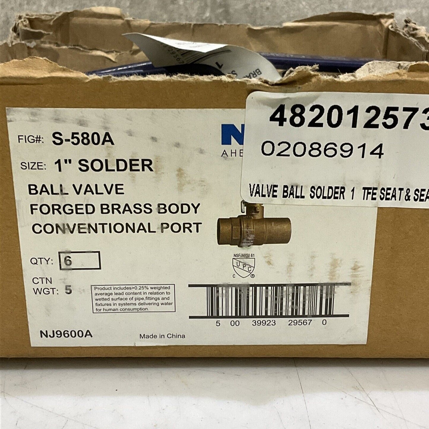 NIBCO S-580A BRASS BALL VALVE 1” SOLDER LOT OF 3 373