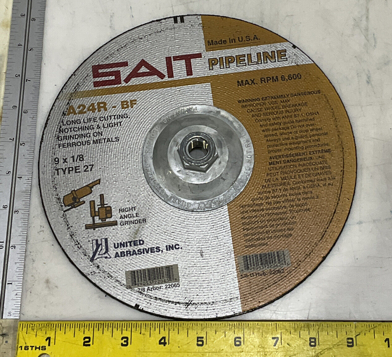 UNITED ABRASIVES SAIT 22062 GRINDING WHEEL LOT OF 10 373