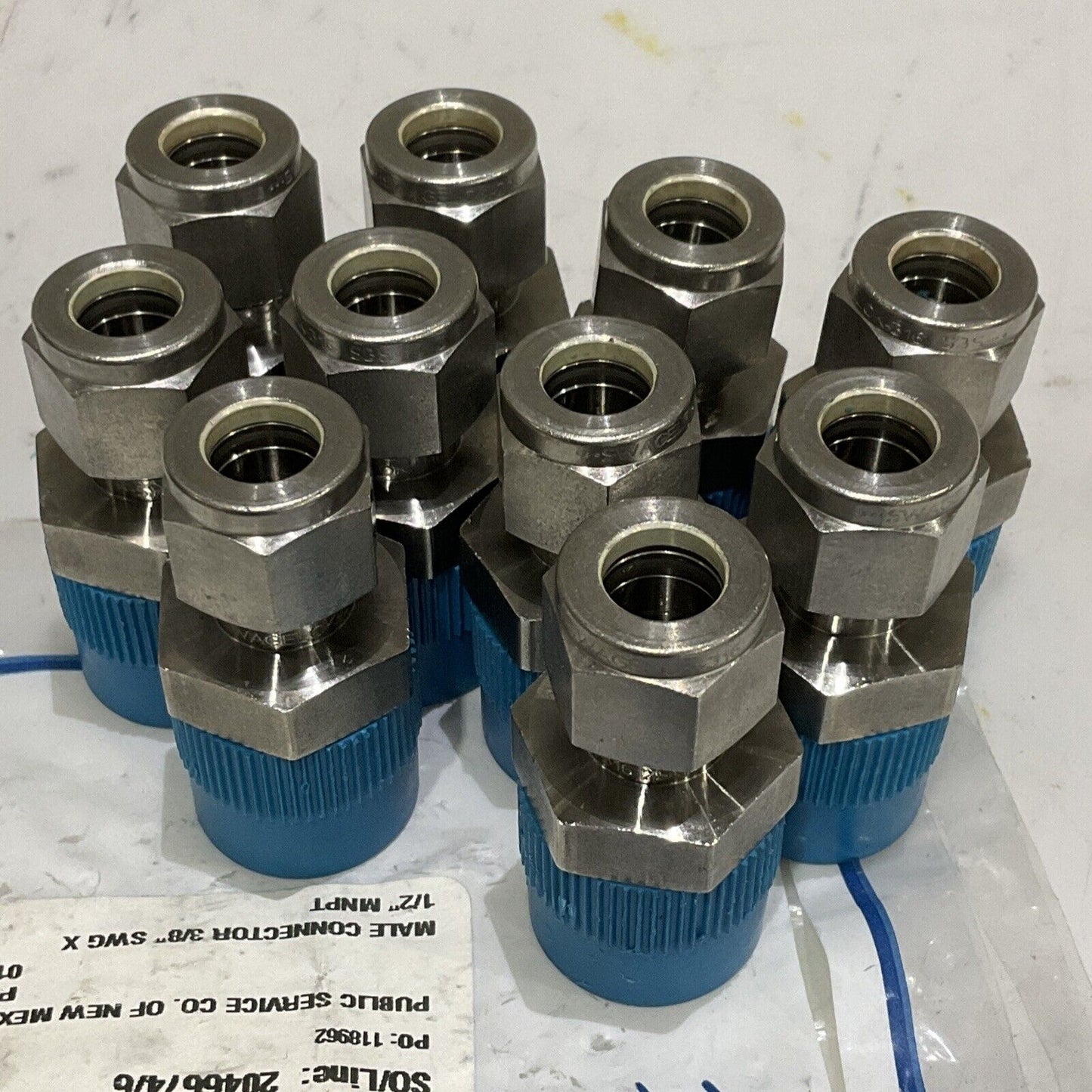 SWAGELOK SS-600-1-8 MALE CONNECTOR 3/8” SWG X 1/2” MNPT LOT OF 10 373
